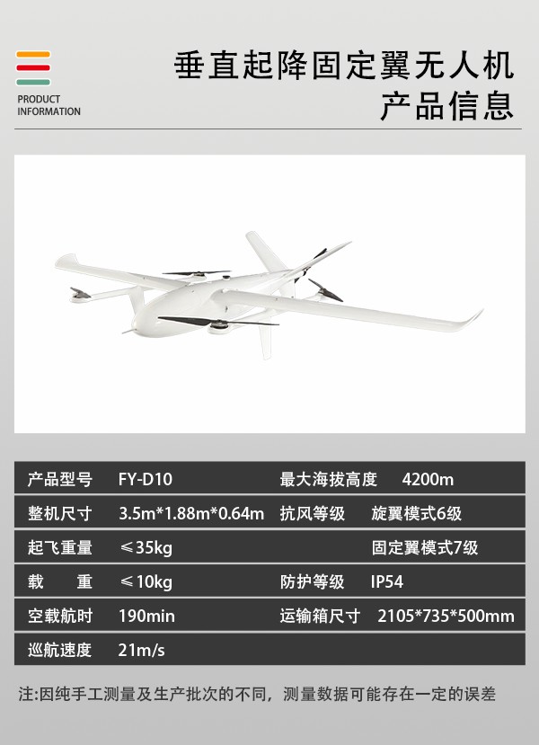 垂直起降固定翼無人機FY-D10型(圖2)