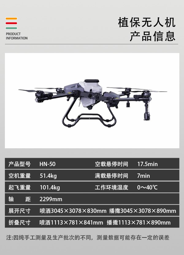 農(nóng)用植保無(wú)人機(jī)HN-50型(圖2)